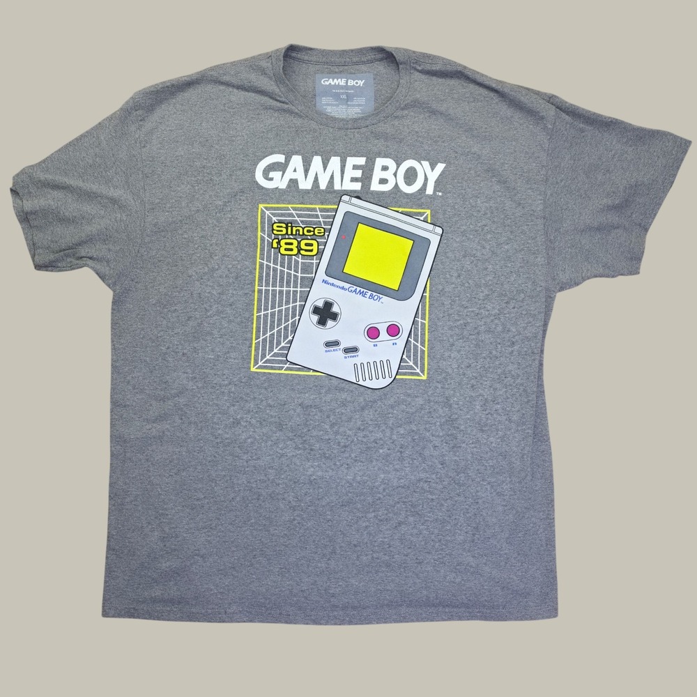 Nintendo Game Boy Since 89 Retro Graphic Tee Mens XXL Gray Heather Short Sleeve